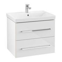 Vonios spintelė Villeroy & Boch Avento, (be kriauklės), su SoftClose 2 stalčiais, 63x51x45 cm, Crystal White, A89000B4