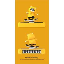 Magnetic Number Plate Universal Sliding Skateboard Bear Car Ornaments Silicone Cute Cartoon Doll Auto Interior Decoration
