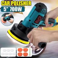 220V Electric Car Polisher Adjustable Speed Furniture Automobile Sanding Waxing Tools Car Polishing Machine with Sponge Pads 700W white