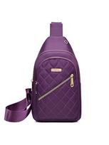 Women's Embroidered Nylon Chest Bag, Unisex Crossbody Sling Pack, Lightweight Travel Hiking Bag (20cm<Max Length<30cm)
