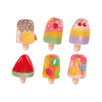 Funny Fruit Popsicles Shape Refrigerator Magnets Magnetic Backing Fridge Sticker Home Office Whiteboard Decoration