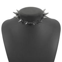 Gothic punk exaggerated rivet choker necklace personality trend metal chain collarbone chain