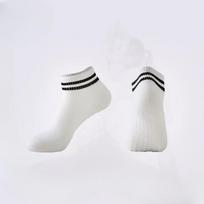 Ankle Length Sports Socks with Non-Slip Grip and Striped Cuff for Yoga and Fitness 1 pair balta