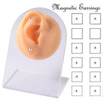 12vnt/kortelėje Magnetinis auskaras į nosį, lūpą, labret stud, netikras apgaulingas, be auskarų vėrimo, tragus, kremzlė, nosies žiedas, papuošalas
