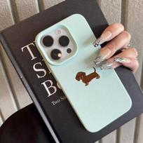 Phone Case For iPhone 11 12 13 14 15 16 17 Pro Max XS X XR 16E 16 Plus 17 Air Minimalist Brown Dachshund Pattern Soft TPU Cover iPhone XR