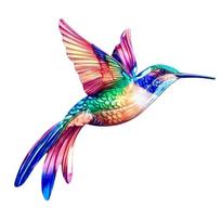 Metal Material Metal Hummingbird Wall Art Colorful Finish 3D Design Outdoor Wall Art Weather Resistant Vintage geltona