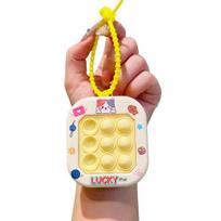Keychain Pendant Cartoon Cat Panda Design Whack-a-mole Toy Key Chain with Braided Lanyard Stress Relief Pressable Silicone Bubbles Toy