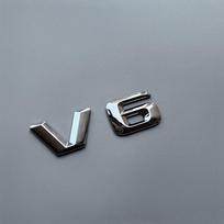 2015 3D Sharp V6 V8 V10 V12 Letters Numbers ABS Car Emblem Fender Discharging Badge Nameplate Logo Sticker Chrome Black 3D font