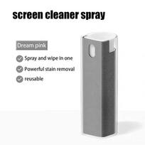 2 In 1 Microfiber Screen Cleaning Spray Bottle Set Cell Phone Computer Wipe Cleaning Portable Phone Screen Cleaning Spray Bottle pilka spalva