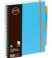 Bloknotas NOTOBOOK, Grand, A4, langeliais, 100 lapų, 80gsm, su spirale šone, mėlynos sp. plastikinis viršelis