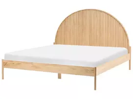 Medinė dvigulė lova MASCORTEL 180 x 200 cm, šviesiai ruda