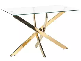 Valgomojo stalas MARAMO auksinis 120 cm 70 cm grūdintas stiklas