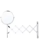 Sieninis kosmetinis veidrodis su laikikliu YVELINES 57 cm 36 cm, metalinis, sidabrinis