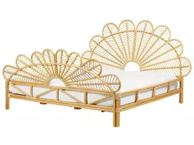 Rotango lova FLORENTINE 180 x 200 cm šviesiai ruda