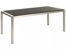 Sodo stalas VERNIO 180 cm 90 cm metalinis juodas/sidabrinis