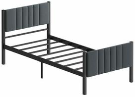 Lova viengulė Kalune Design Lotus, 90 x 190 cm, antracito sp., be čiužinio, su grotelėmis