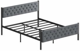 Lova pusantros vietos Kalune Design Stil, 140 x 190 cm, juoda sp./pilka sp., be čiužinio, su grotelėmis