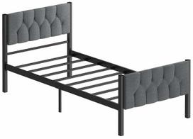 Lova viengulė Kalune Design Stil, 90 x 190 cm, pilka sp., be čiužinio, su grotelėmis