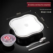 Food Grade 316 Stainless Steel Divided Dinner Plate