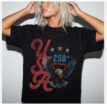 Retro 250th Anniversary Bald Eagle American 4th of July T-shirt 3XL