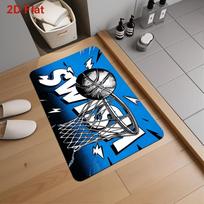 Graffiti Style Basketball Hoop Printed Doormat Entryway Floor Mat Perfect For Sports Fans, For Home Hallway Indoor Home Decor 40cm x 60cm