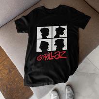 Cartoon Band Silhouette Graphic T-Shirt Indie Rock Style Music Fan Tee Unisex T-Shirt S