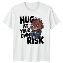 Hug At Your Own Risk T-Shirt Spiky Animal Attitude Humor M