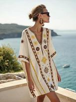 26Y2 vacation bikini blouse sunscreen printed beach skirt European and American new models S