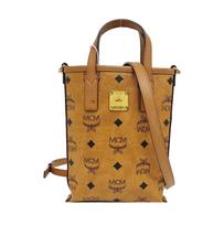 [Pre-Owned] Aren Allover Logo 24k Gold Plated Hardware Tag Napa Leather French Fry Mini Shoulder Crossbody Tote Bag - Fair #1VMWKVZ ONE SIZE brown