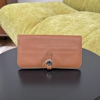 [Pre-Owned] Dogon Duo Silver Buckle Togo Calfskin Wallet - Excellent #1N9OYU9 ONE SIZE