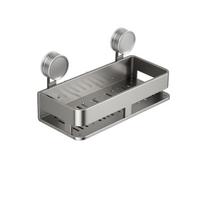 Suction Cup Shower Shelf 40cm, Bathroom Wall Mount , Corner Storage Rack with Holes One Size