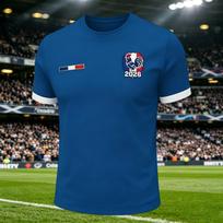 Men's Casual Round Neck Short Sleeve T-Shirt Soccer Print Fan Top for Stadium L