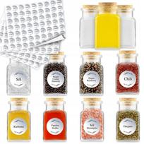 20X Jar for Spices, Herbs, Tea, Coffee, Salt 150ML + 252 Stickers