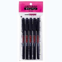 Mitsubishi Pencil Procky Twin Extra Fine 5 pens Water-Based Pen, Tip, PM120T5P.24, Black,