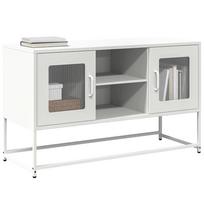 Szafka Pod Telewizor, Biała, 100,5X39X60,5 Cm, Stalowa