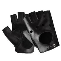 Retro Cowhide Gloves Anti Slip Half Finger Gloves High Quality Men Gloves  Fitness Motorcycle L