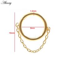 1PC G23 Titanium Zircon CZ Chain Pendant Nose Ring Daith Ear Captive Tragus Cartilage Helix Hoop Earrings Piercing Body Jewelry #E