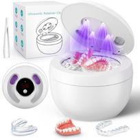 2-in-1 Ultrasonic Denture Cleaner 4 UV Lamps 45kHz 4 Cleaning Modes Digital Display for Household Use Mouthguards Retainers 100-240v&EU Plug