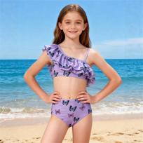 Girls Color Bikini Set Two Piece Swimsuits for Kids Summer Beach Vacation 10