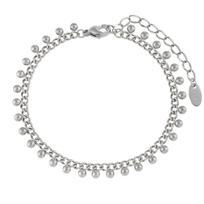 Elegant Tassel Bead Link Bracelet Fine Polished Stainless Steel Long Lasting Plating Ladies Minimalist Bracelet 17.5cm&vintage
