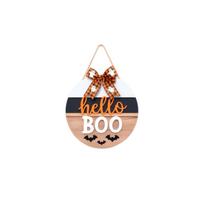 Halloween Wooden Round Door Sign Hanger, Outdoor Porch Yard Party Decoration, Home Wall Decor for Halloween One Size