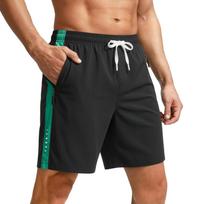 Men's Side Color-Block Shorts - Drawstring Elastic Waist, Lightweight Breathable Outdoor Sports Casual Shorts L
