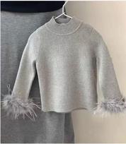 Girls Winter Half Turtleneck Fleece Lined Knit Sweater Festive New Year Versatile Base Layer Top 80