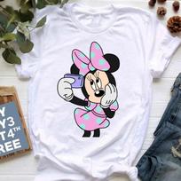 Women's Clothing Summer 2025 Mickey Minnie Mouse Disney Short Sleeve T-shirts for Girls Funny Fashion Streetwear Woman Shirt XL