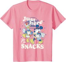 Hot Fashion Casual Disney Mickey & Donald  Just Here for The Snacks  Road Trip T-Shirt S-4XL Four Seasons S