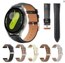xDfind Rose Gold Buckle Black Shark Fine Grain Vegan Leather Watch Band for Samsung Galaxy Watch7 / FE / 6 / 5 / 4