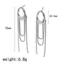 Fashion 316L Stainless Steel Tassel Chain Drop Dangle Earrings for Women Waterproof Personalized Daily Jewelry Gift