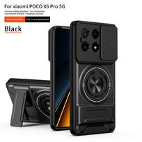 For Xiaomi Poco X6 Pro Case Poco X6 Pro Cover X6P Phone Case Magsafe Magnetic Fold Holder Military Armor Camera Protection Cover Poco X6 Pro