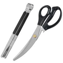 Herb Easy to Use Multipurpose Stainless Steel Grill Kitchen Scissors Clip BBQ Tongs Food Shears