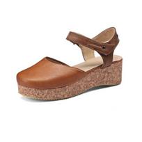 Lilyptuart Clogs Wedge Summer Outside Sandals Shoes Closed Toe Women 'S Heels Suit Female Beige Sizes On Ladies Fashion 41